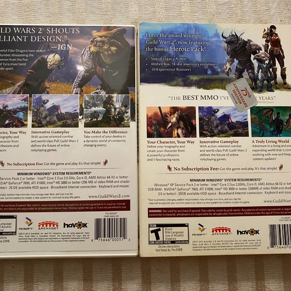 GUILDWARS 2 DISC GAME SET NEW INCLUDES GUILDWARS 2 BOOK GAME GUIDE NEW CONDITIO - Picture 3 of 7